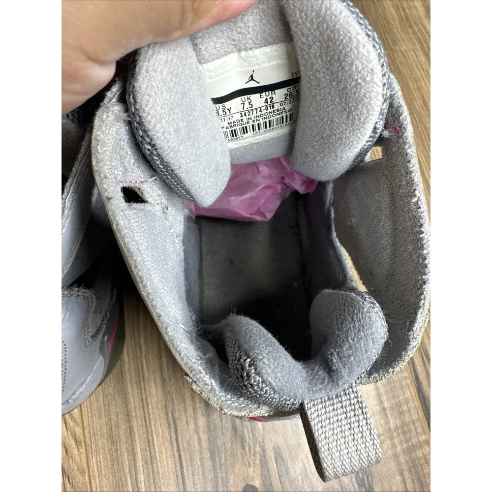Nike Air Jordan Sz 8.5Y Gray Athletic Shoe Sneakers‎ 342774-018